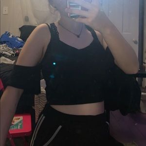 Off the shoulder tank top cropped